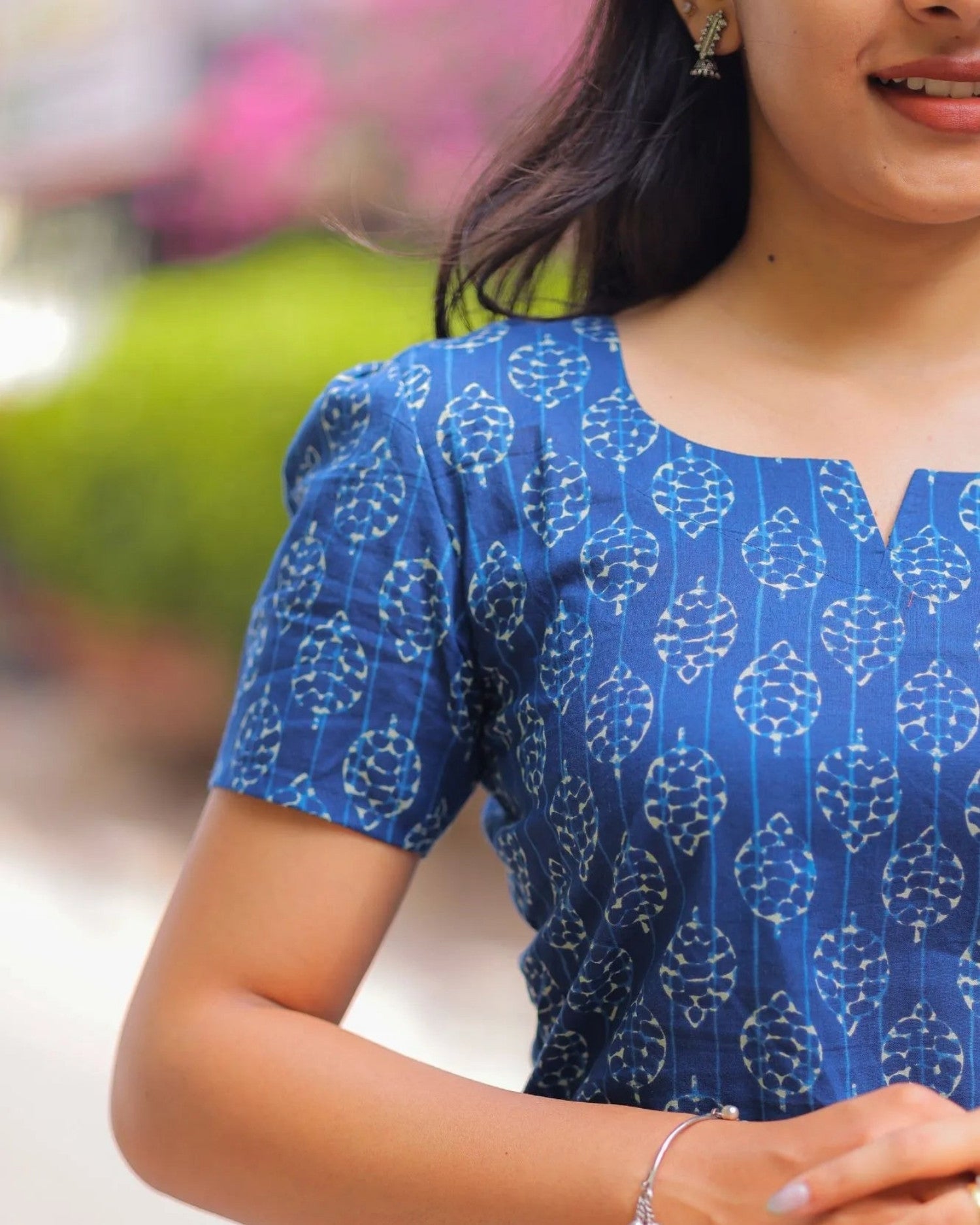 Azure Blue Cotton Short Top