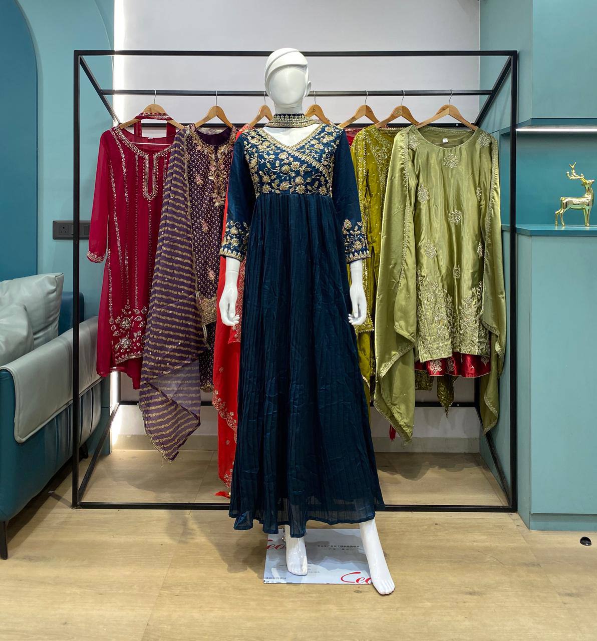 Gulnaar – Blooming Vichitra Embroidered Kurti Set with Dupatta | Premium Party & Festive Wear