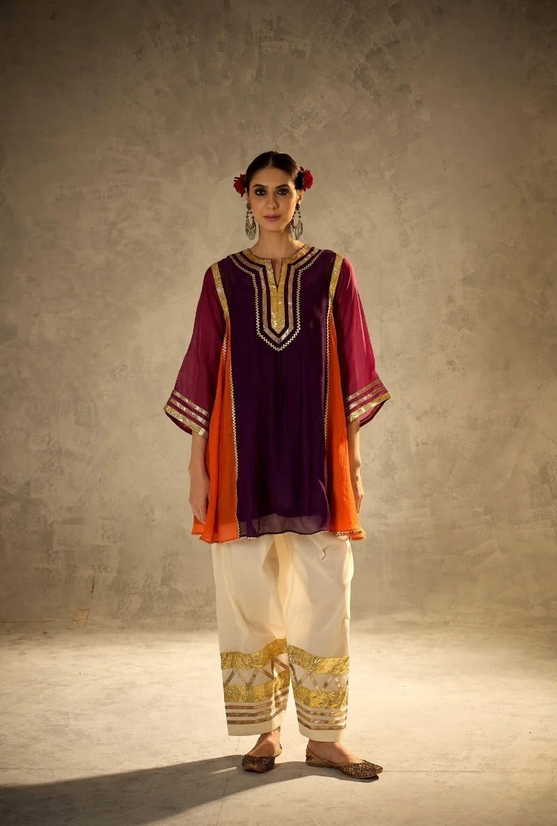 Designer Chanderi 2 Piece Suit with Lace Work ssvf.kr1002