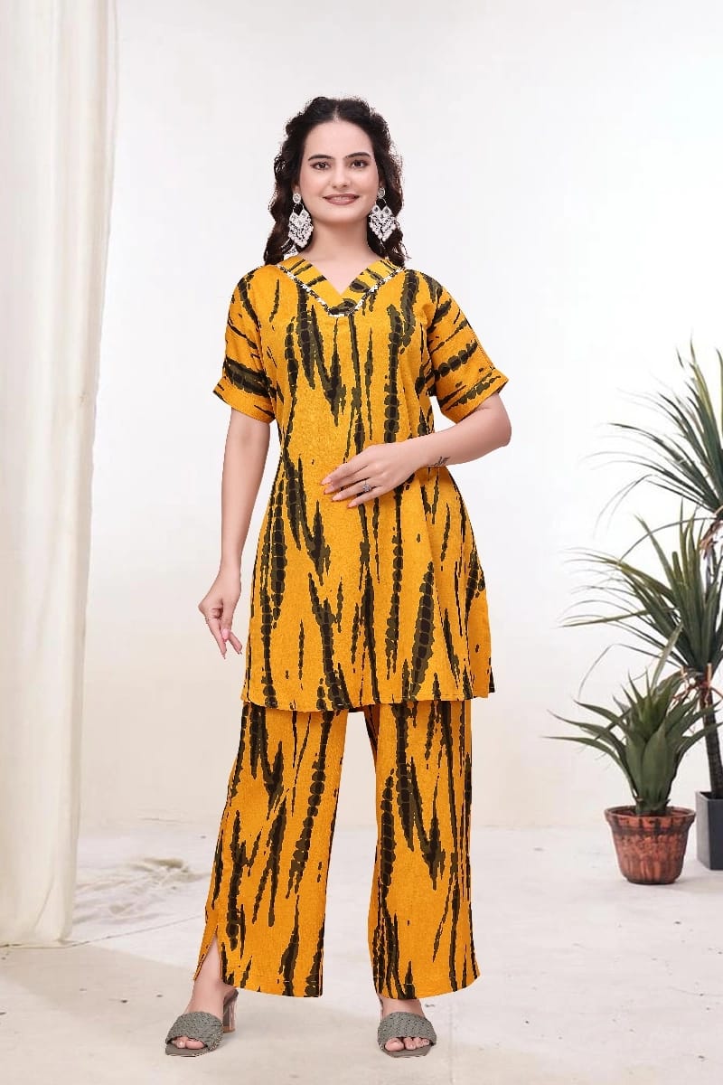 Printed Co-Ord Set for Women V Neck ssvf_Code 697/689