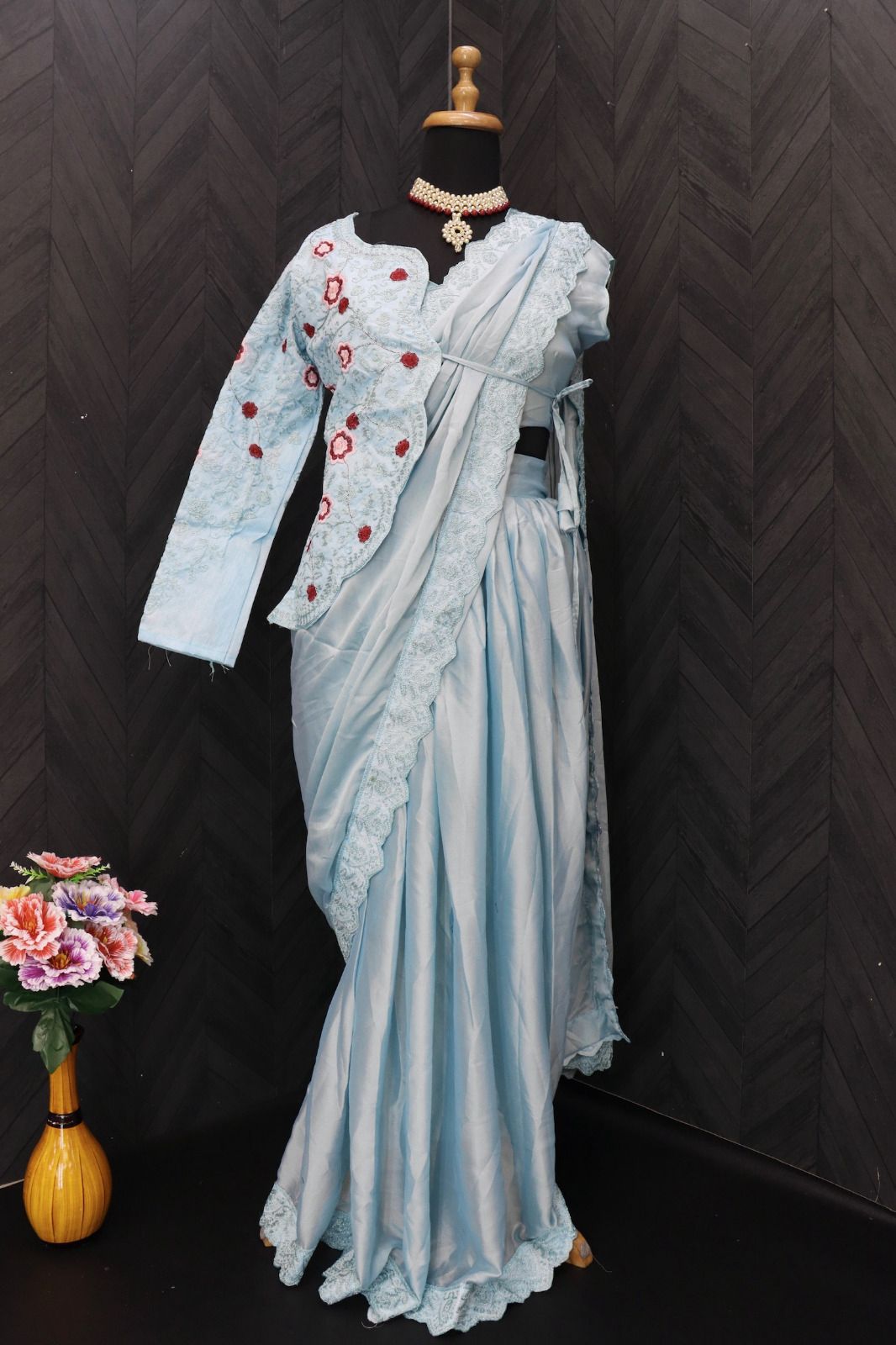 Ready to Wear Rangoli Silk Saree with Koti Blouse ssvf_kk0199_699
