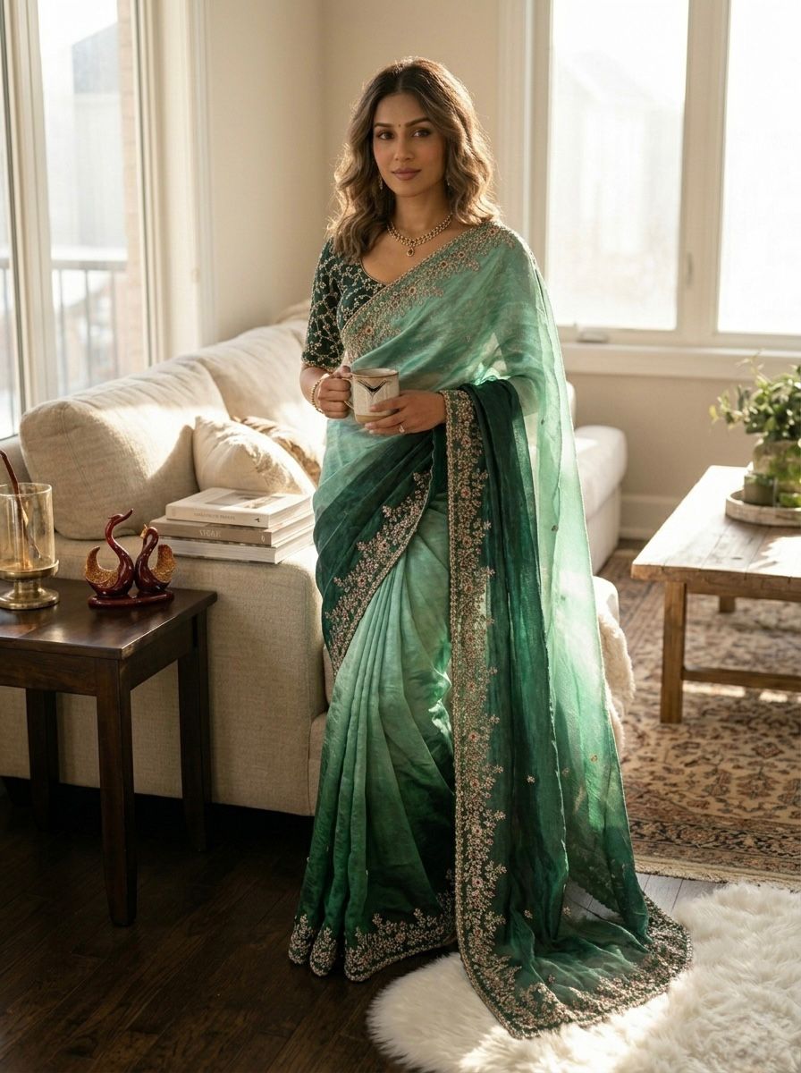 Frendy Chiffon Sequins Embroidery Saree – NC-5568.1349SS