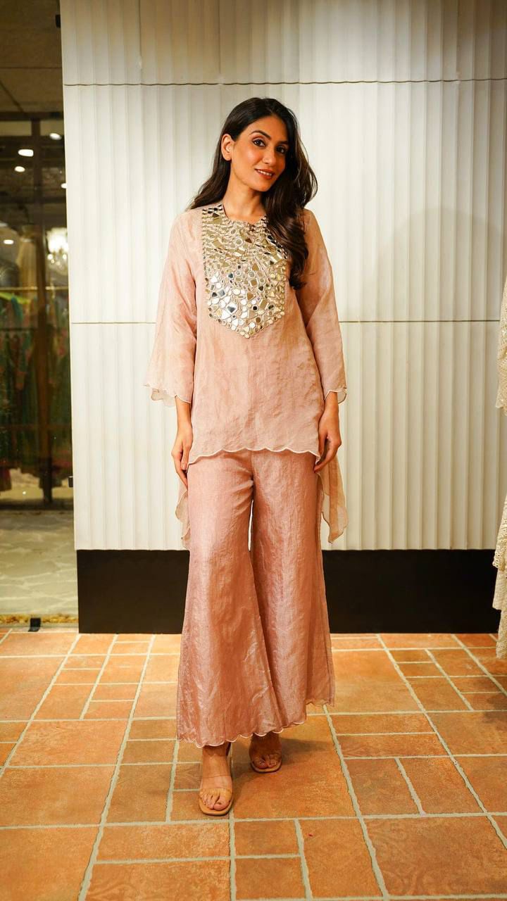 Designer Tebby Silk Embroidered Co-Ord Set for Women with Mirror Work – Festive Wear_ssvf_F4U 1048