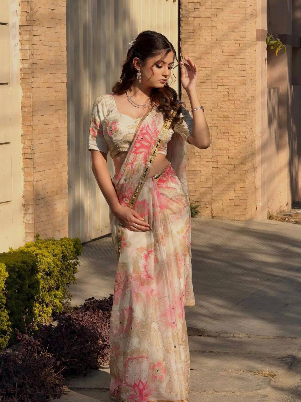 Premium Tabby Silk Saree with Sequence Work – Designer Party Wear Silk Saree for Women | RO12437IDNo.1154