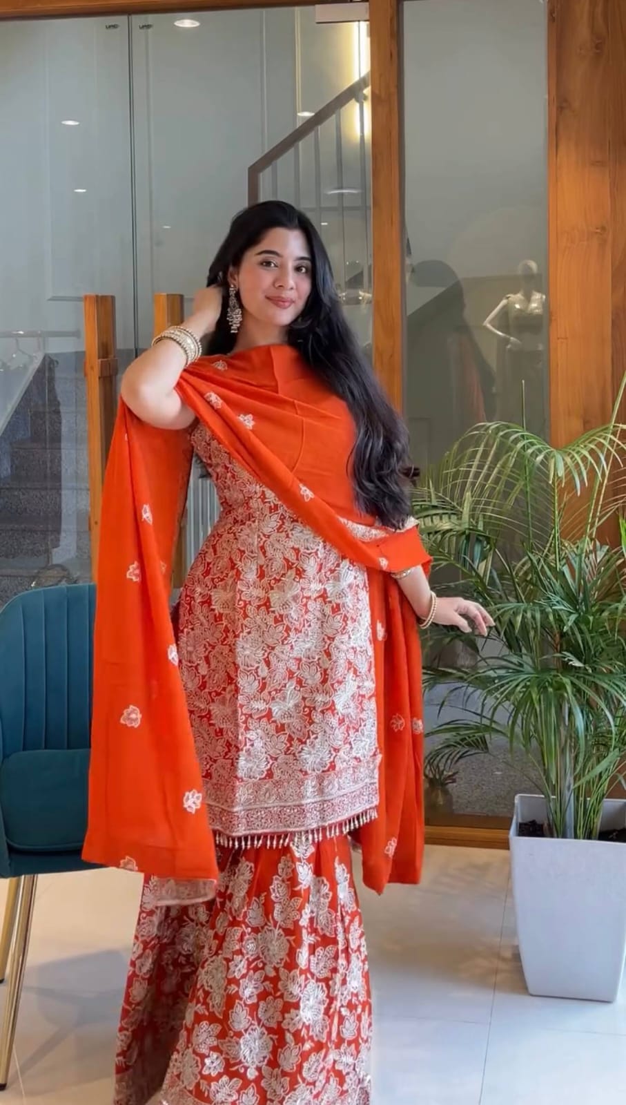 Festive Edition – Heavy Embroidered Georgette Sharara Suit with Dupatta | Premium 3 Pc Set