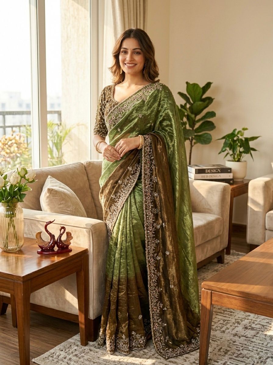 Frendy Chiffon Sequins Embroidery Saree – NC-5568.1349SS