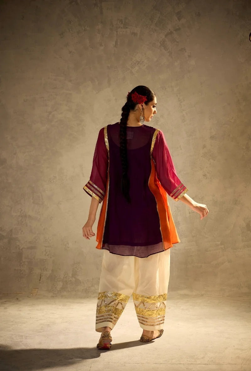 Designer Chanderi 2 Piece Suit with Lace Work ssvf.kr1002