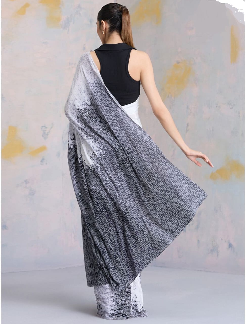 Original Japan Satin Digital Print Saree_650SS