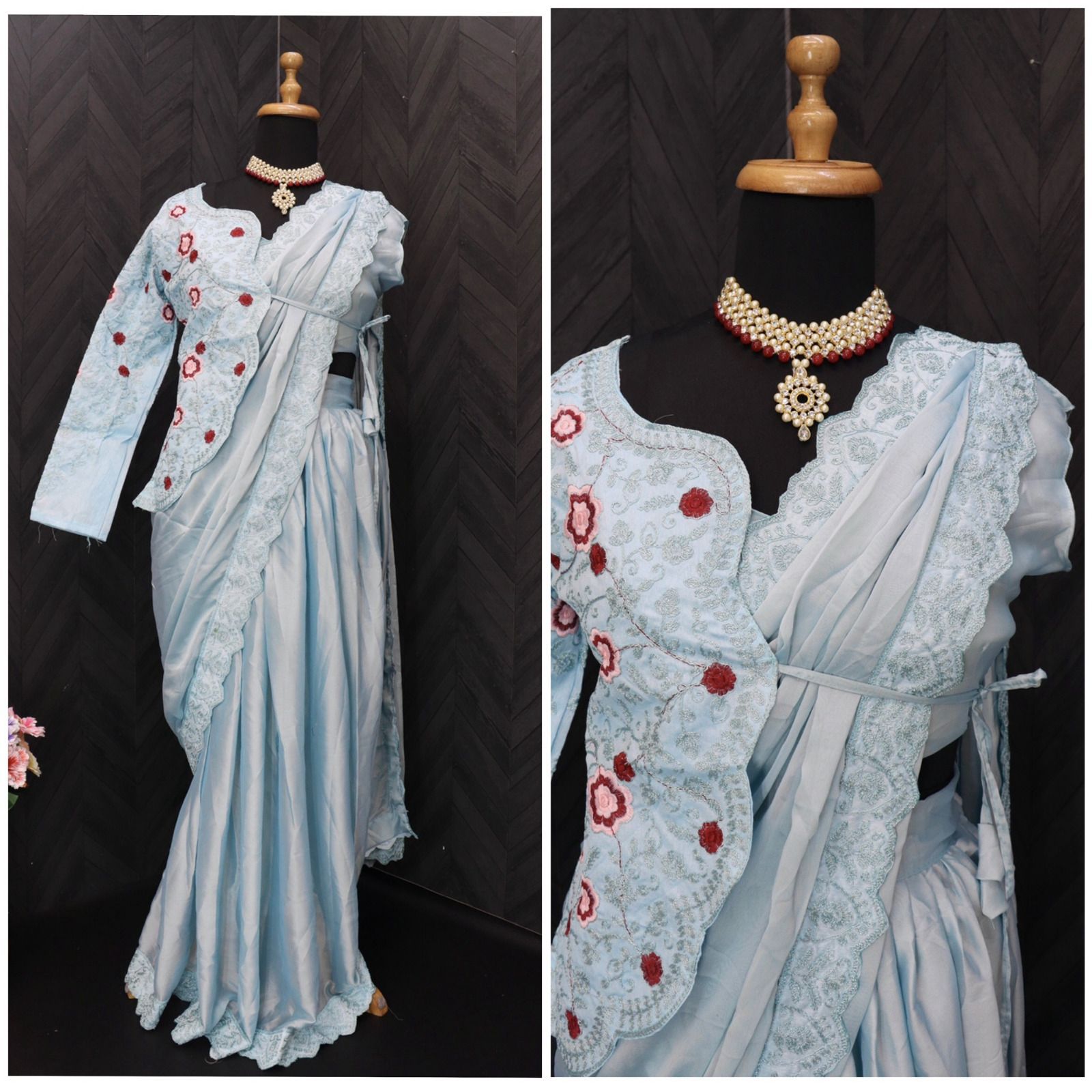 Ready to Wear Rangoli Silk Saree with Koti Blouse ssvf_kk0199_699
