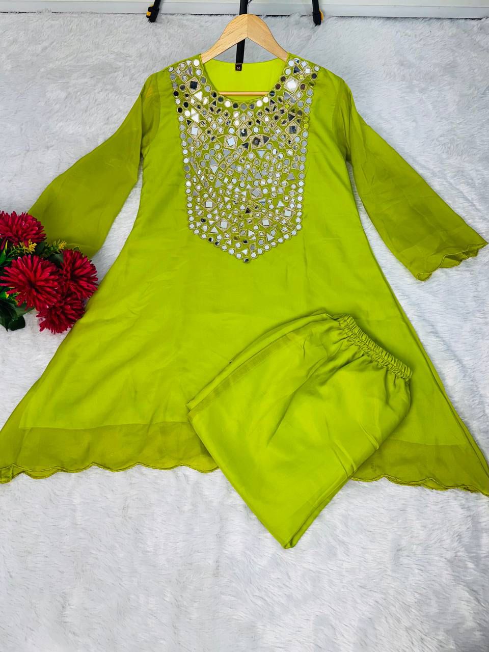 Designer Tebby Silk Embroidered Co-Ord Set for Women with Mirror Work – Festive Wear_ssvf_F4U 1048