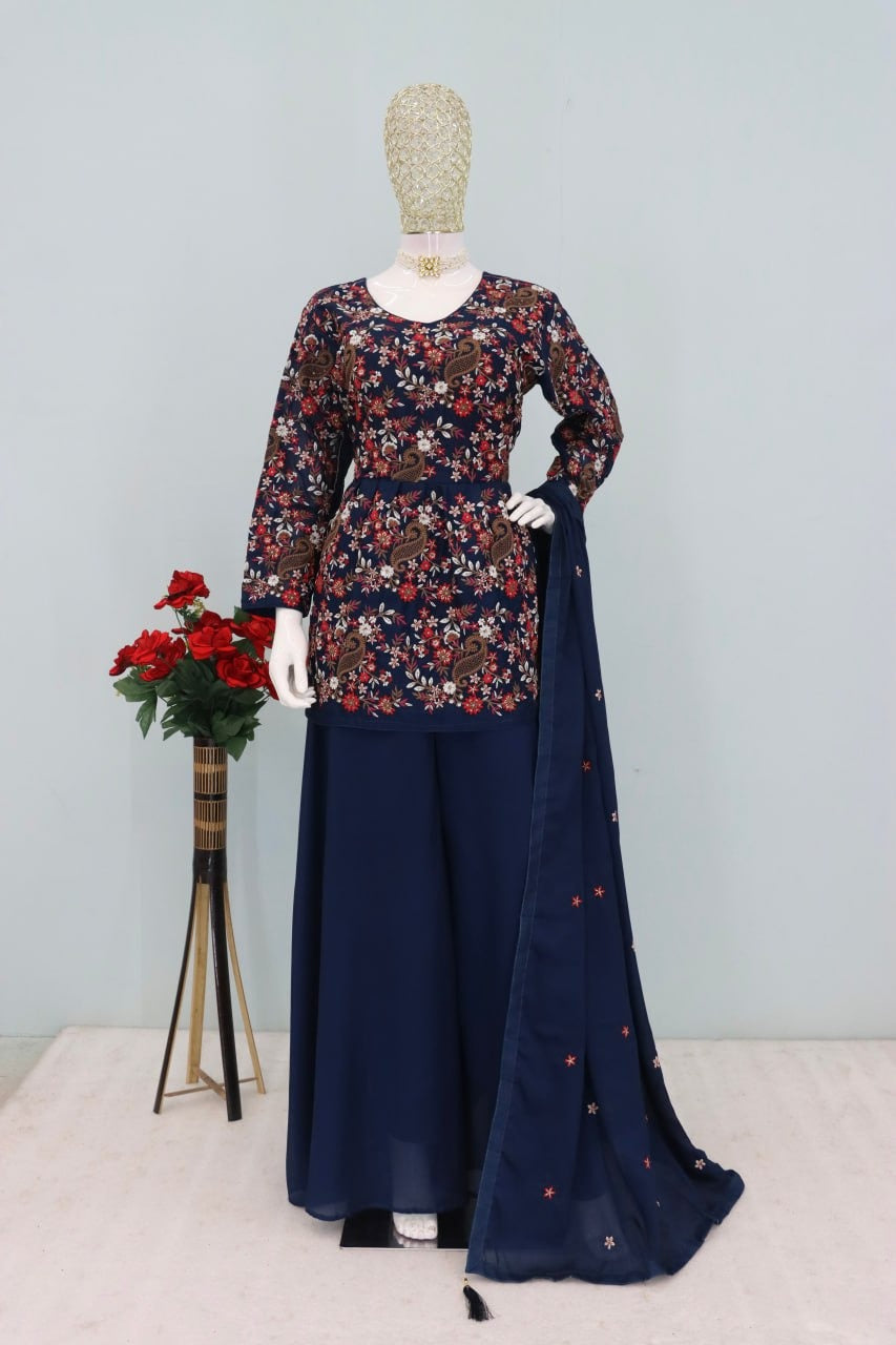 Full Stitched Heavy Chinon Sequin Embroidered Set with Dupatta