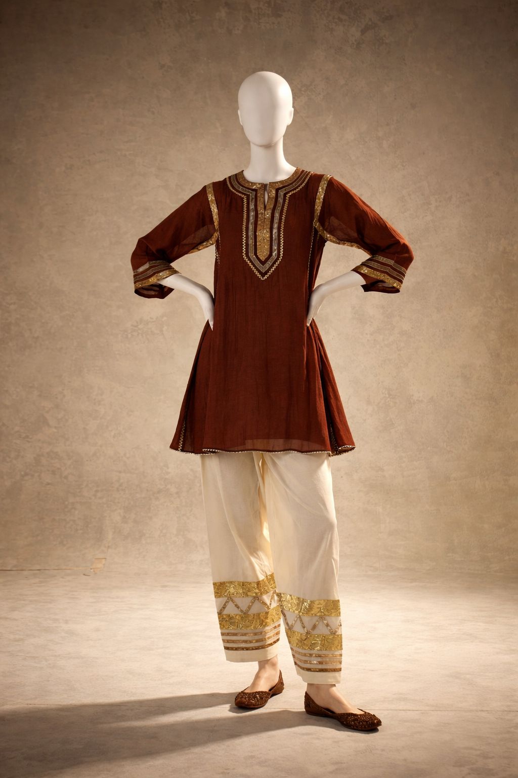 Designer Chanderi 2 Piece Suit with Lace Work ssvf.kr1002