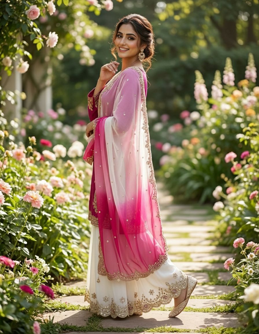 French Crepe Embroidered Kurti Set with Organza Dupatta ssvf_jL1041.1299