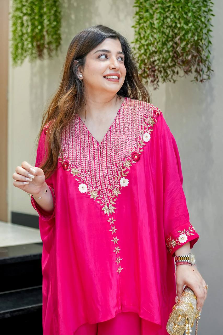 Designer Heavy Chinon Embroidered Kaftan Cord Set | Party & Festive Wear (2 Pc Set)