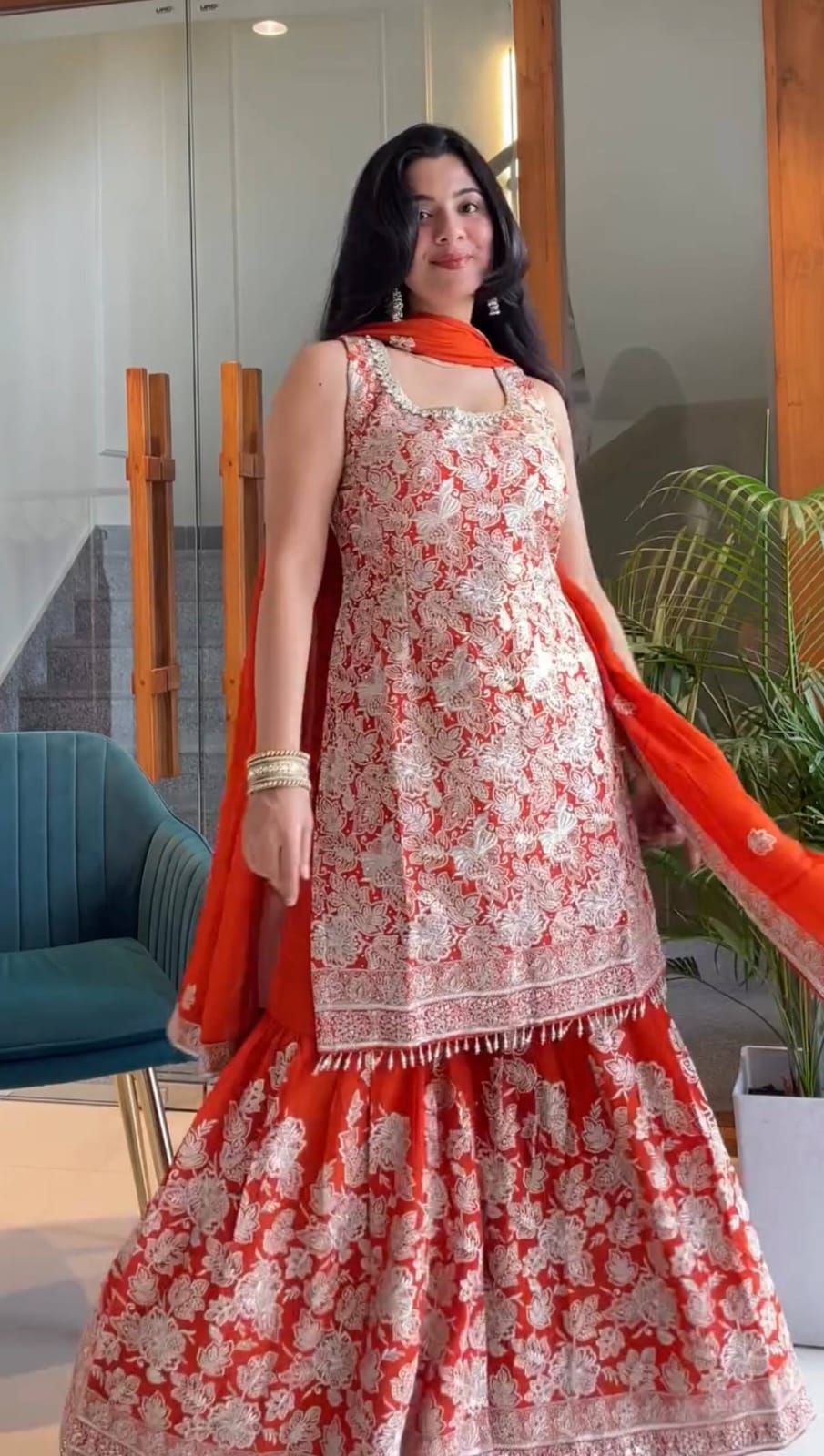 Festive Edition – Heavy Embroidered Georgette Sharara Suit with Dupatta | Premium 3 Pc Set