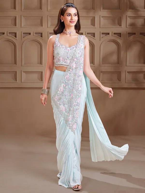 Ready to Wear Rangoli Silk Drape Saree with Fully Embroidered Blouse (ST-1167_1050)