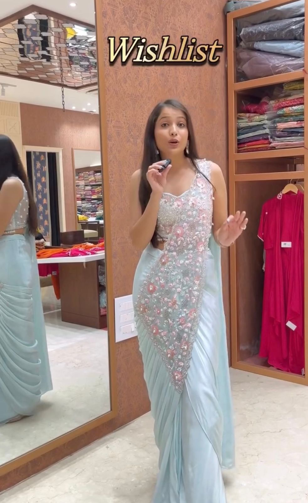 Ready to Wear Rangoli Silk Drape Saree with Fully Embroidered Blouse (ST-1167_1050)