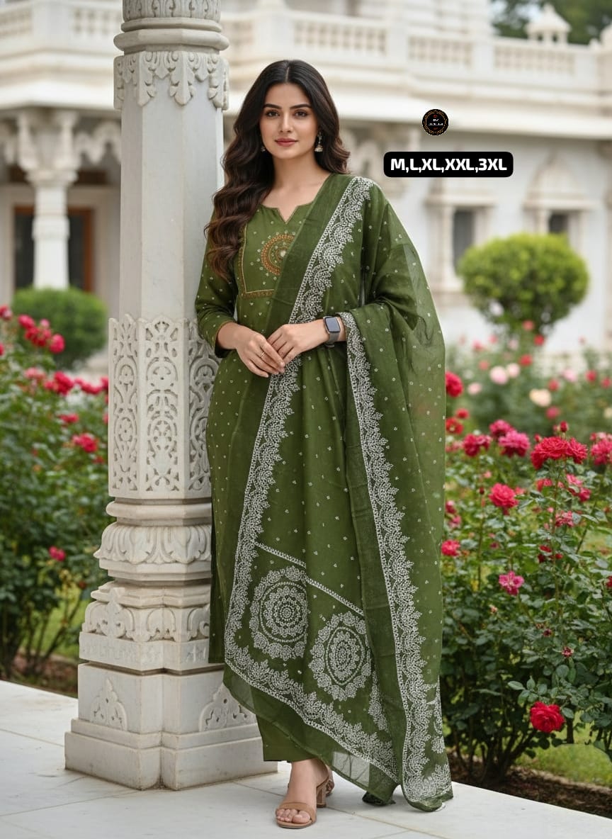 Premium Embroidered Cotton Kurta Pant Set with Malmal Dupatta for Women | Festive & Ethnic Wear | 6 Colours | Free Shipping