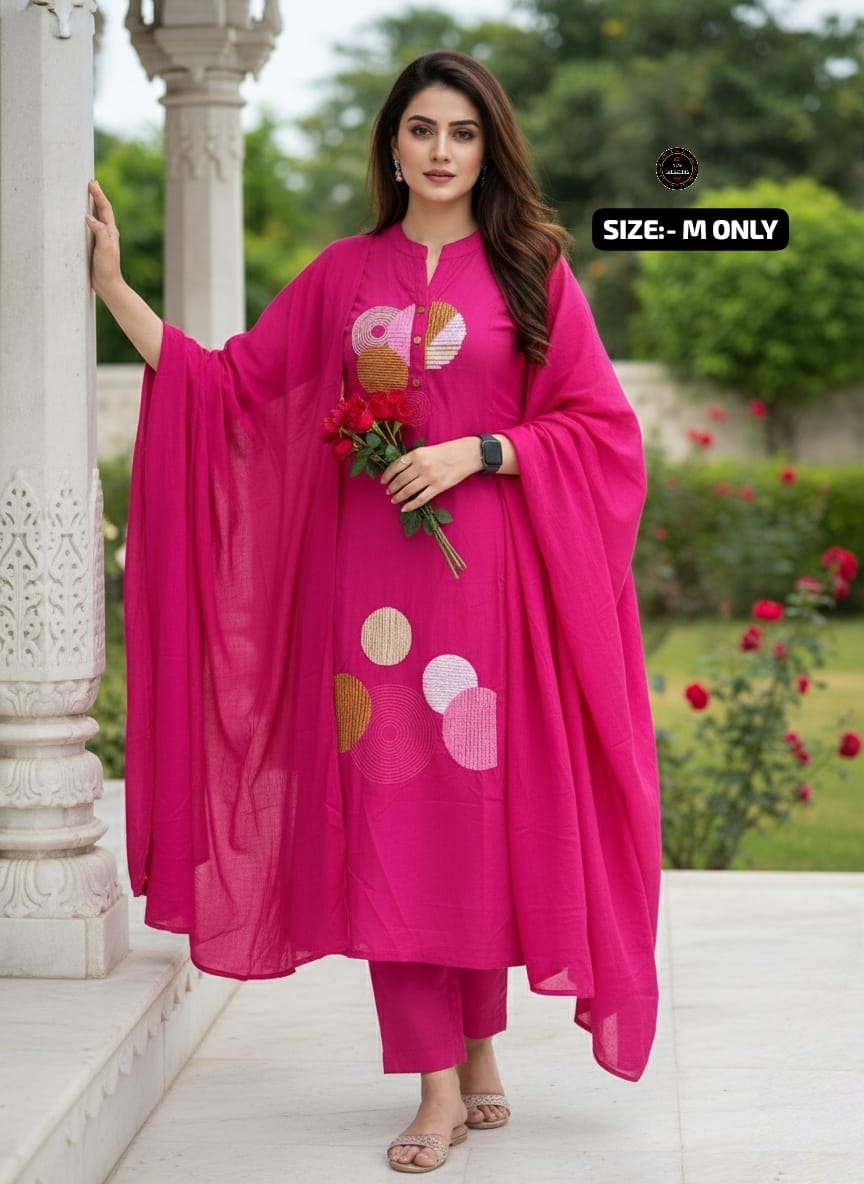 Premium Embroidered Cotton Kurta Pant Set with Malmal Dupatta for Women | Festive & Ethnic Wear | 6 Colours | Free Shipping