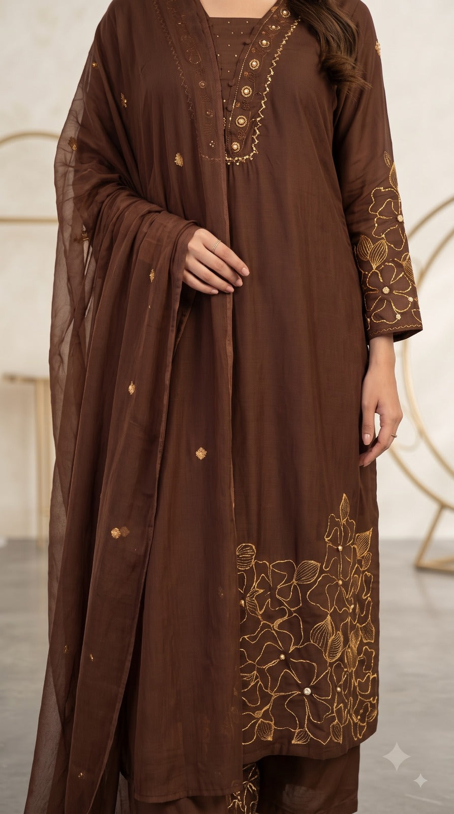 Women’s Roman Silk Embroidered Kurta Pant Set with Chanderi Silk Dupatta | Festive & Ethnic Wear