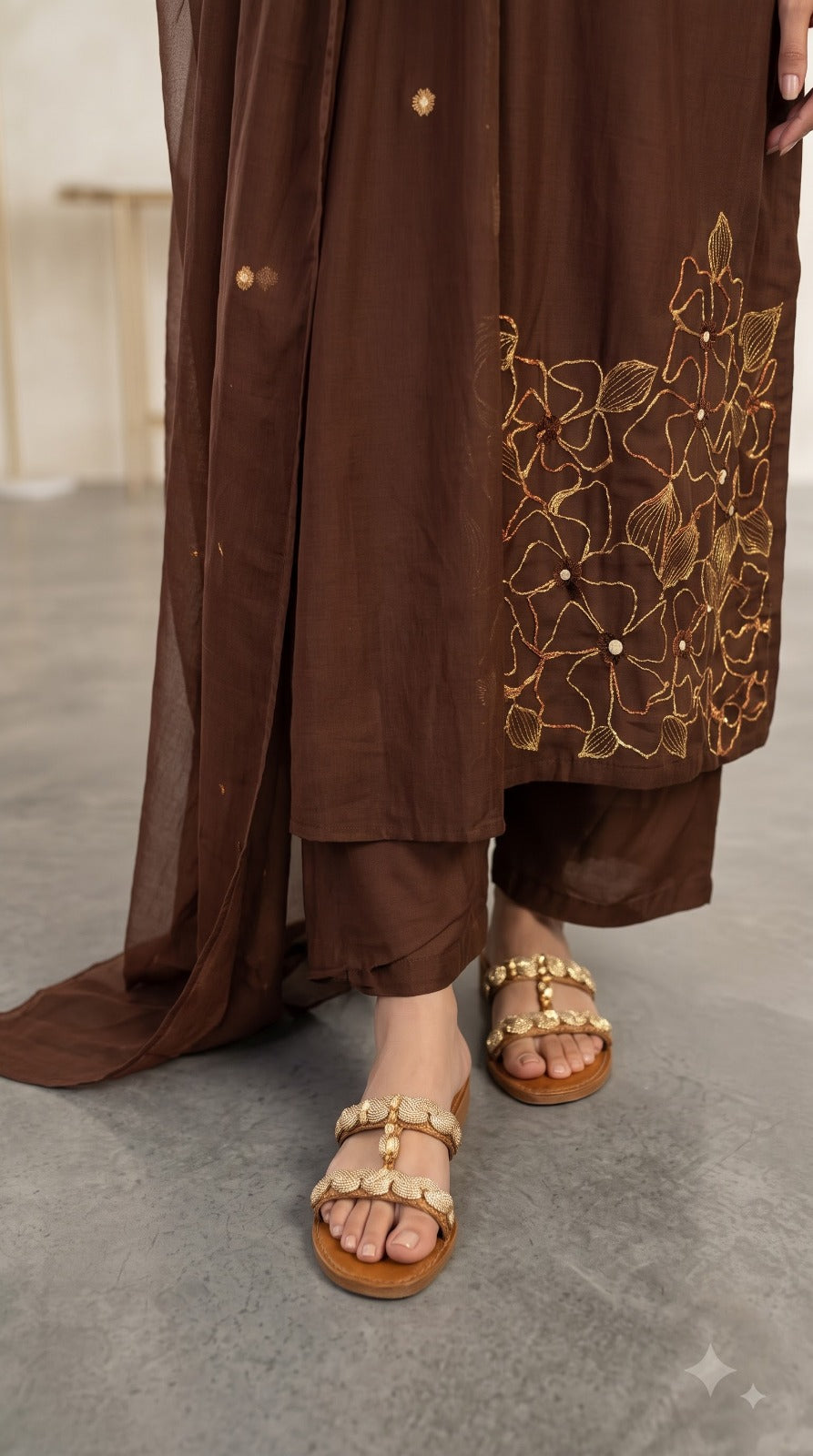 Women’s Roman Silk Embroidered Kurta Pant Set with Chanderi Silk Dupatta | Festive & Ethnic Wear