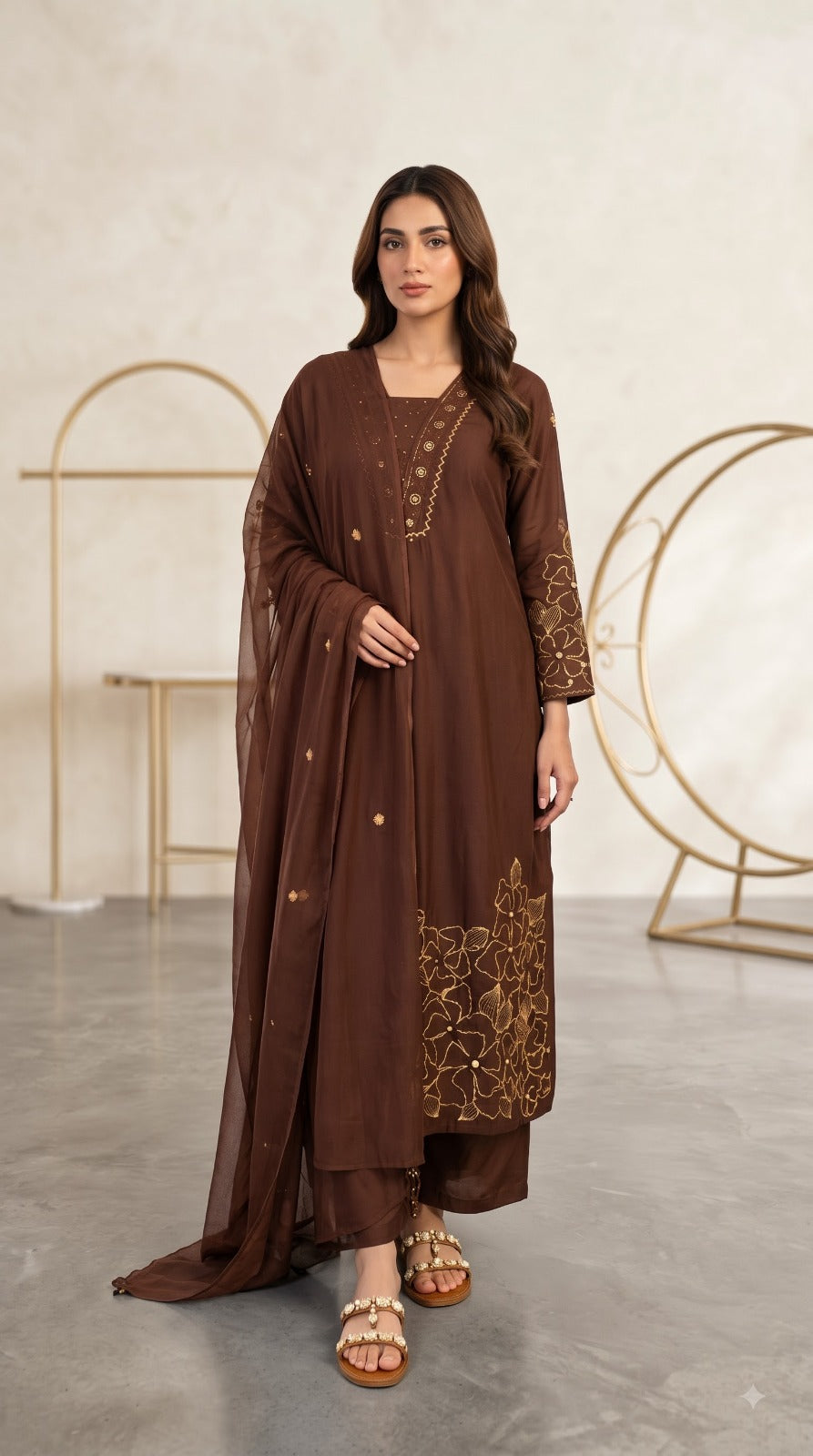 Women’s Roman Silk Embroidered Kurta Pant Set with Chanderi Silk Dupatta | Festive & Ethnic Wear