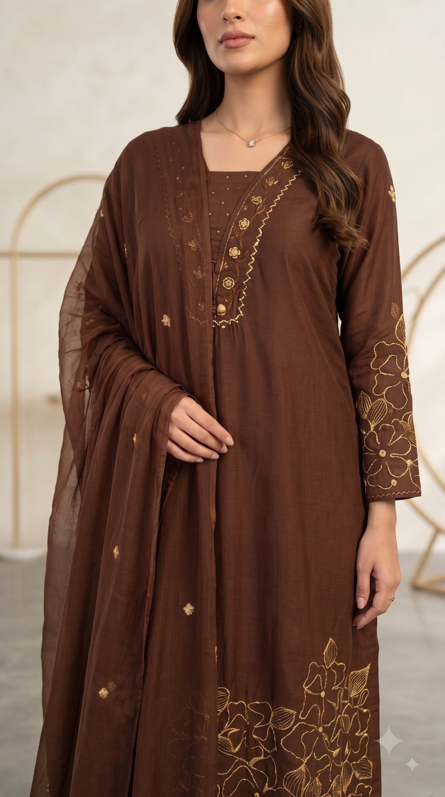 Women’s Roman Silk Embroidered Kurta Pant Set with Chanderi Silk Dupatta | Festive & Ethnic Wear