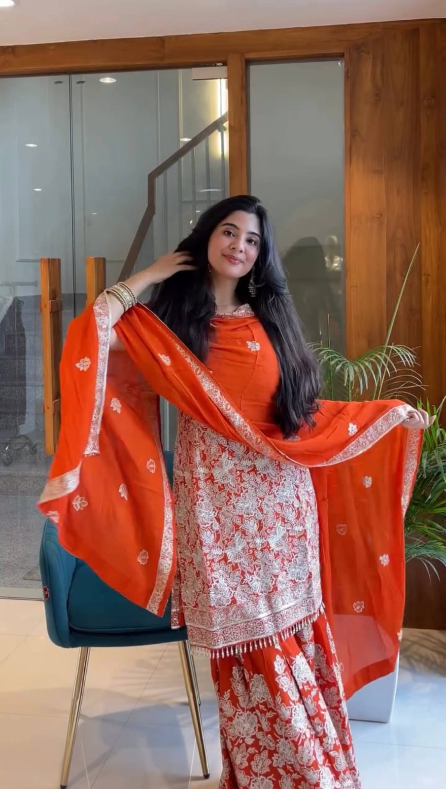 Festive Edition – Heavy Embroidered Georgette Sharara Suit with Dupatta | Premium 3 Pc Set