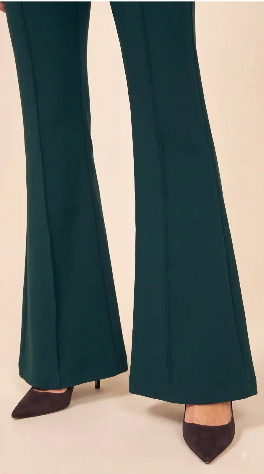 Dark Green High-Waist Flared Pants – view 4