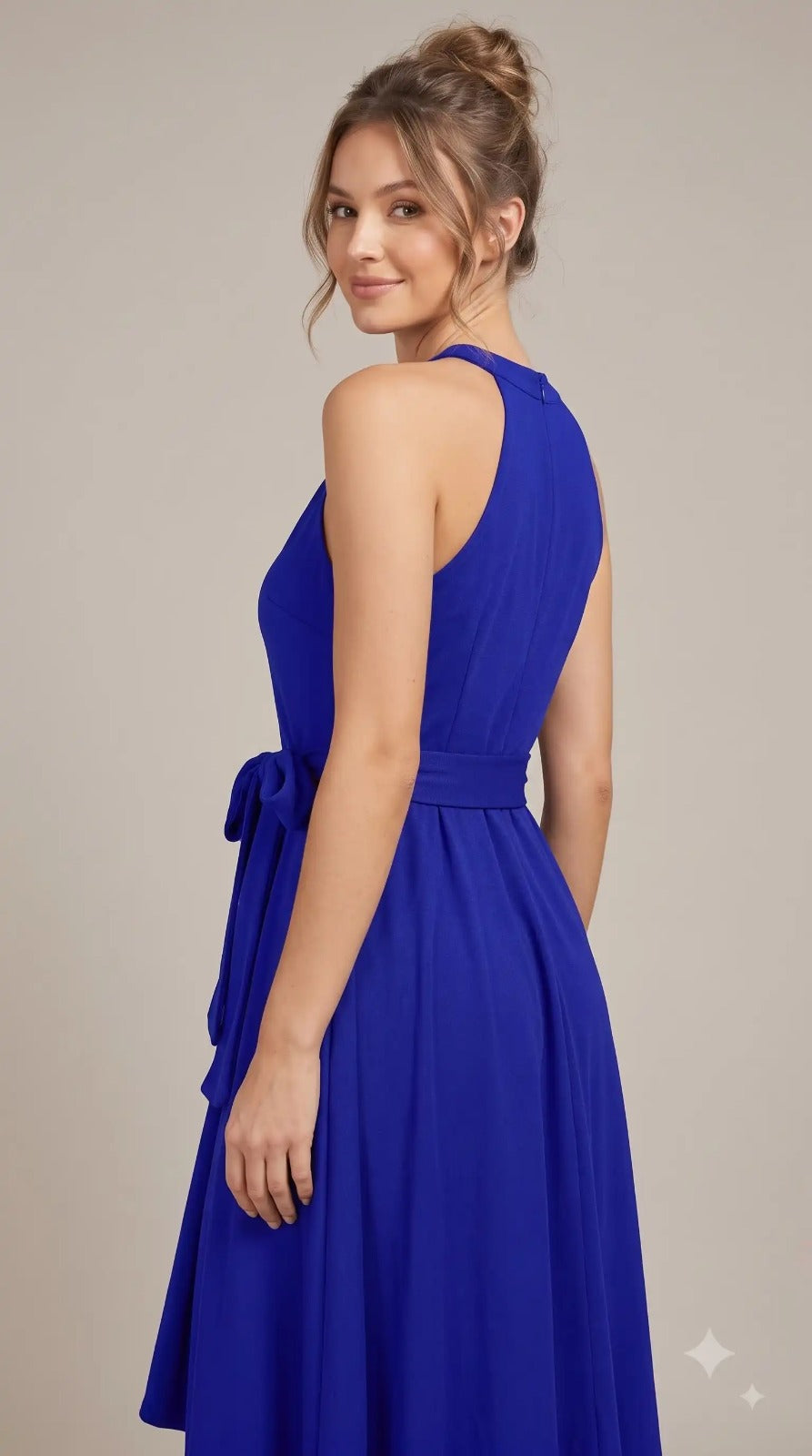 Royal Blue Halter Neck Dress – view 2