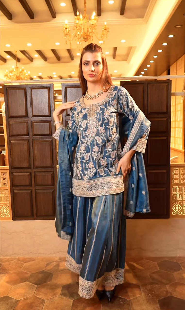 Chinon Sharara Set with Heavy Embroidery – RO2547
